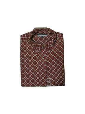 Chereskin Sportswear Shirt Small Red Geometric Pattern Button Down Y2K Era NOS